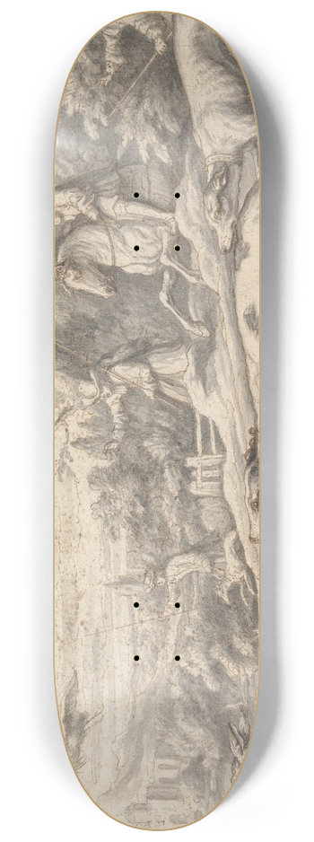 Francis Barlow - Hare Hunting 8.25 inch art skate deck
