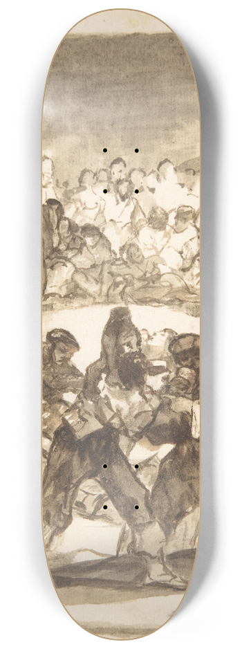 Francisco de Goya - A crowd forming a circle 8.25 inch art skate deck