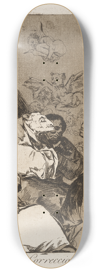 Francisco de Goya - Correccion. (Correction.) 8.25 inch art skate deck