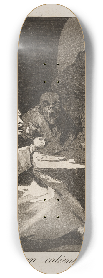 Francisco de Goya - Estan calientes. (They are hot.) 8.25 inch art skate deck