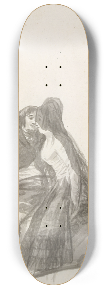 Francisco de Goya - Lovers Sitting on a Rock 8.25 inch art skate deck
