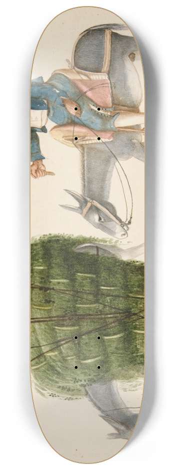 Francisco Fierro - Boy on Mule driving another Mule loaded with Hay 8.25 inch art skate deck