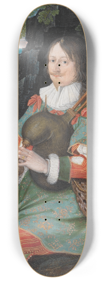 Friedrich Brentel - Bildnis Georg Friedrich Herr zu Rappoltstein, als Dudelsackpfeifer (Pfeiferknig) 8.25 inch art skate deck