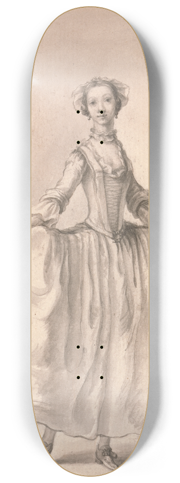 Francis Hayman - Standing Figure of a Lady 8.25 inch art skate deck