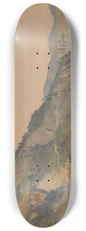 Friedrich Carl von Scheidlin - Hilly Landscape 8.25 inch art skate deck