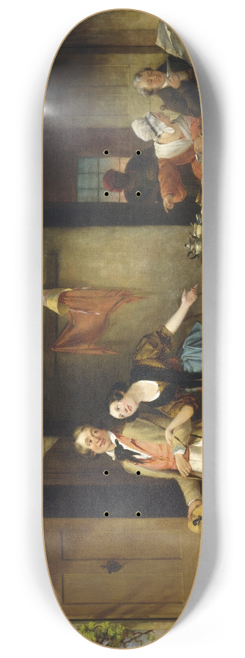 Francis William Edmonds - The Bashful Cousin 8.25 inch art skate deck