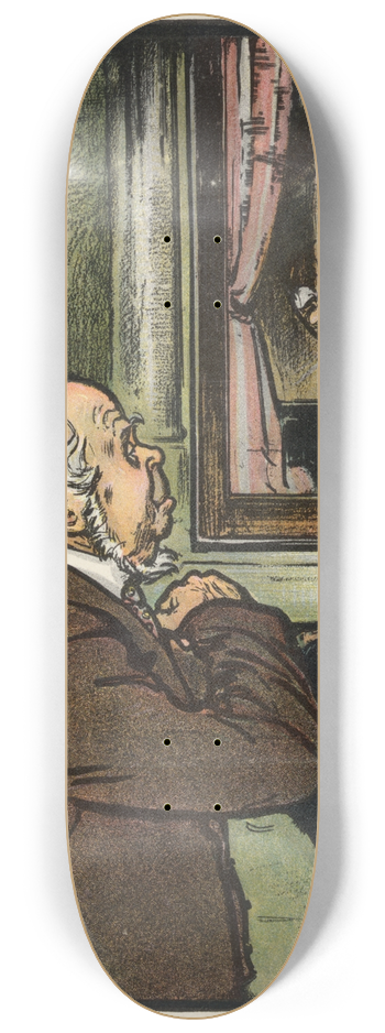 Frank Arthur Nankivell - Catching the celestial ballot 8.25 inch art skate deck