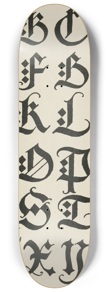 Frank Chouteau Brown - German Gothic Capitals 5 8.25 inch art skate deck