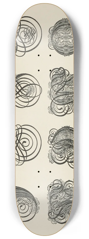 Frank Chouteau Brown - German Gothic Initials 2 8.25 inch art skate deck