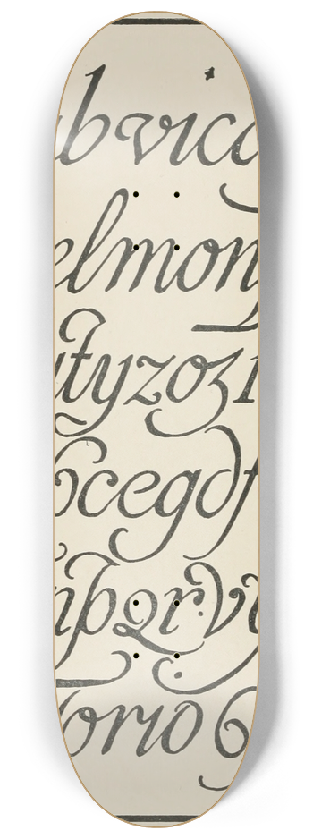 Frank Chouteau Brown - Spanish Script Alphabets 8.25 inch art skate deck