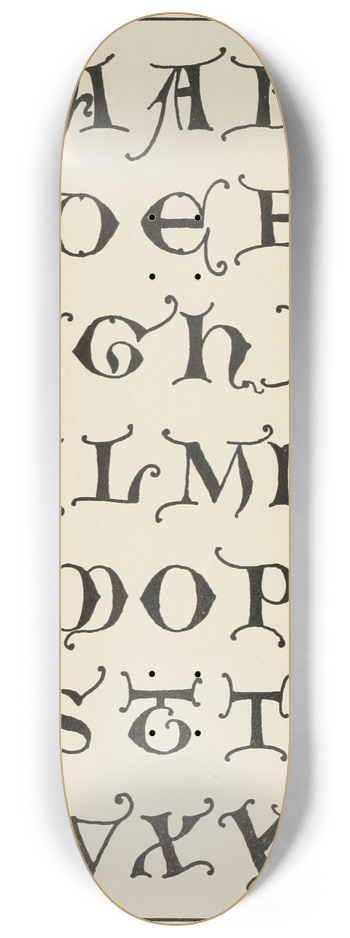 Frank Chouteau Brown - Uncial Gothic Initials 8.25 inch art skate deck