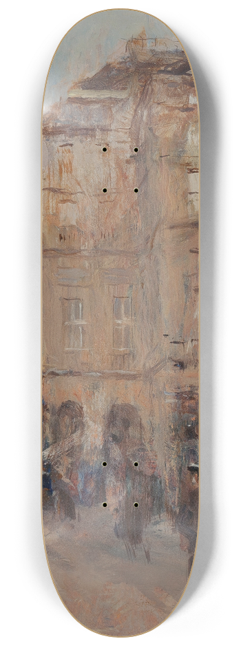 Frank Edwin Scott - A Gray Day in Paris 8.25 inch art skate deck