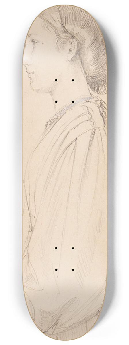 Friedrich Eduard Meyerheim - Junge Frau im Profil 8.25 inch art skate deck