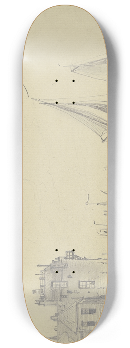 Friedrich Ernst Morgenstern - Hafen in Veere auf Walcheren 8.25 inch art skate deck