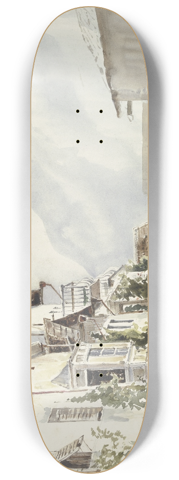 Friedrich Ernst Morgenstern - Street in Mhlbach 8.25 inch art skate deck
