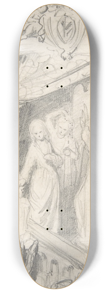 Franois-Claudius Compte-Calix - Decorative study of a play 8.25 inch art skate deck