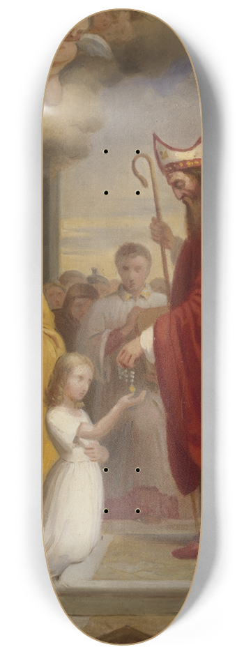 Franois-Louis Dejuinne - Conscration de sainte Genevive par saint Germain, vque dAuxerre 8.25 inch art skate deck