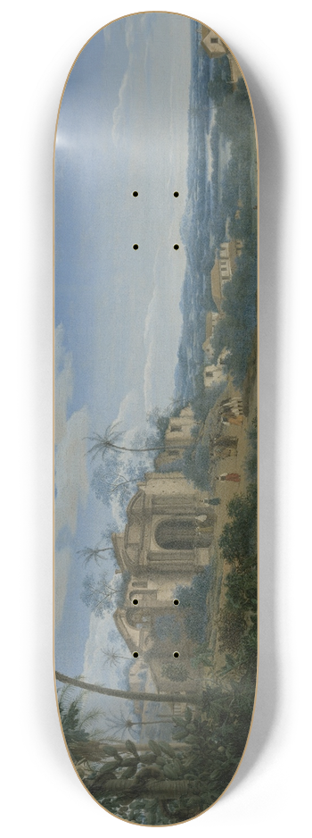 Frans Post - View of Olinda, Brazil 8.25 inch art skate deck