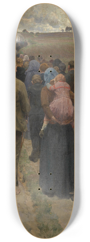 Frans Van Leemputten - Pilgrims at the Moor 8.25 inch art skate deck