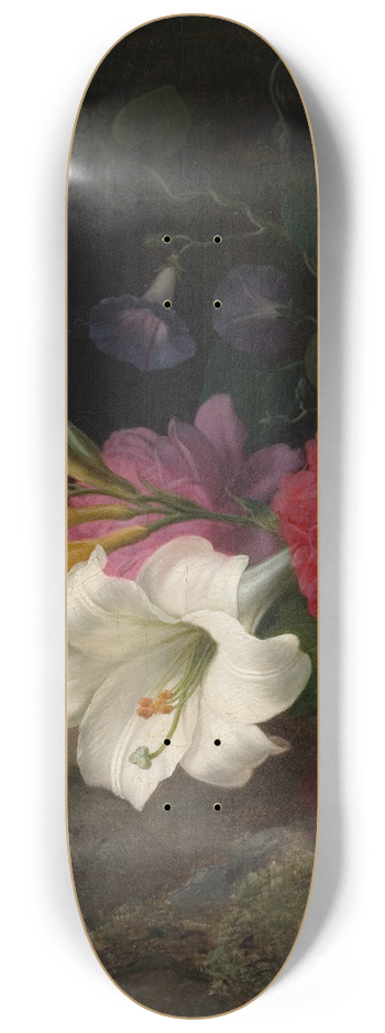 Frants Diderik Be - Still Life with Flowers 8.25 inch art skate deck