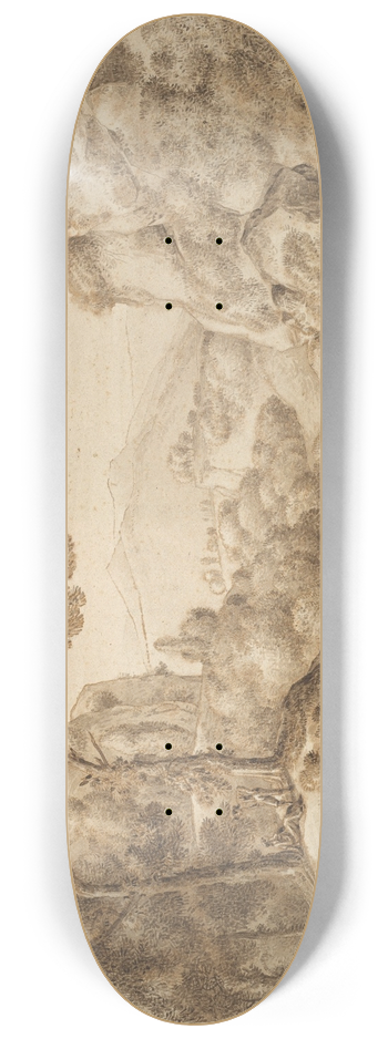 Franz Kobell - Classical Landscape with Figures 8.25 inch art skate deck