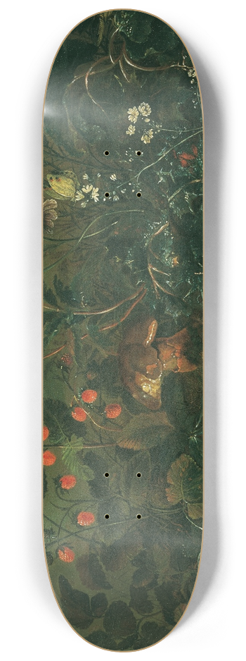 Franz Michael Siegmund von Purgau the elder - Rasenstck mit Erdbeeren und Grille 8.25 inch art skate deck
