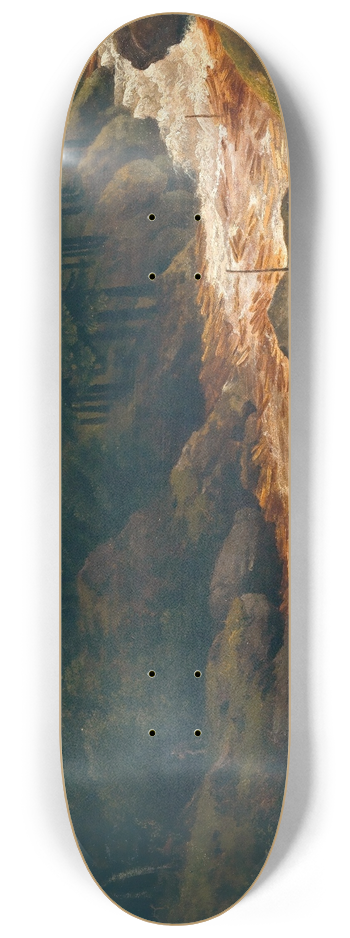 Franz Scheyerer - Loggers at a Mountain Torrent 8.25 inch art skate deck