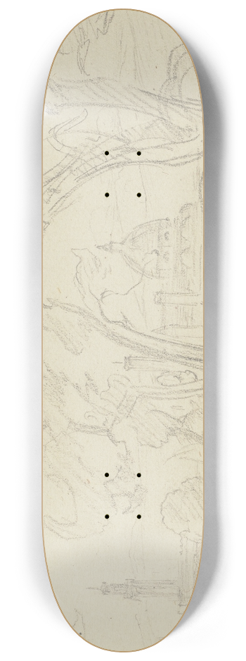 Friedrich Metz - Landschaft, im Hintergrund der Dom von Florenz 8.25 inch art skate deck