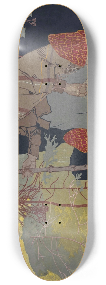 Franz Wacik - Hexe mit Pilzmnnchen 8.25 inch art skate deck