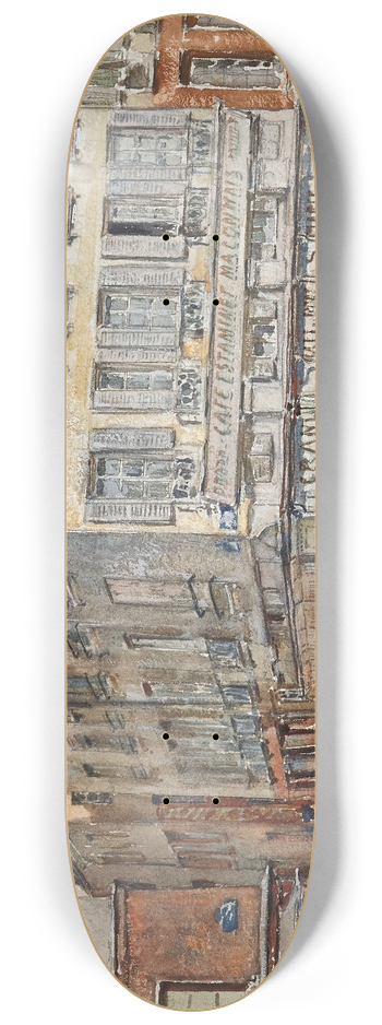 Frdric Houbron - Intersection de deux rues,  Paris, en 1899. 8.25 inch art skate deck