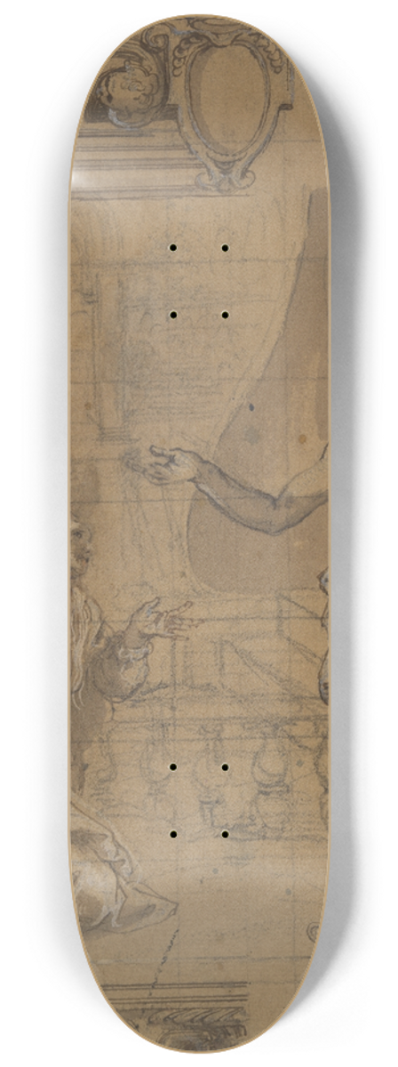 Alessandro Allori - Christ and Mary Magdalene 8.25 inch art skate deck