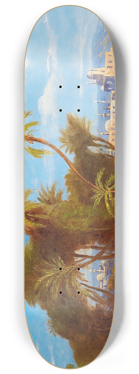Friedrich Perlberg - Palm Woodland near Cairo 8.25 inch art skate deck