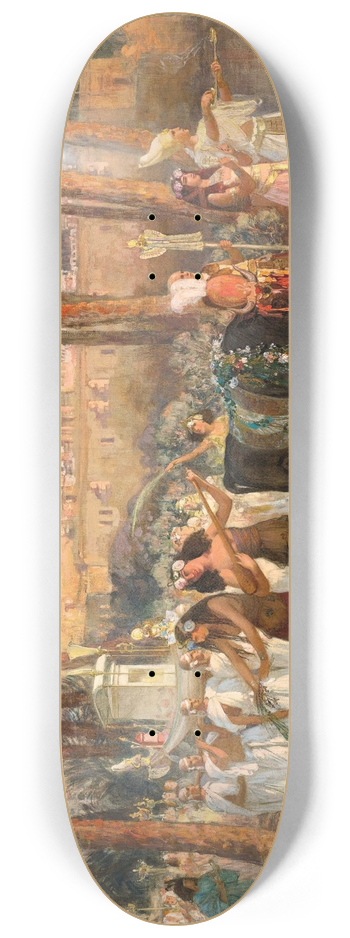Frederick Arthur Bridgman - An Egyptian Procession 8.25 inch art skate deck