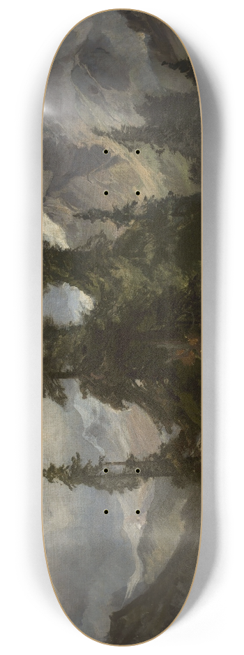 Friedrich Preller the Elder - Mountain landscape from Norway 8.25 inch art skate deck