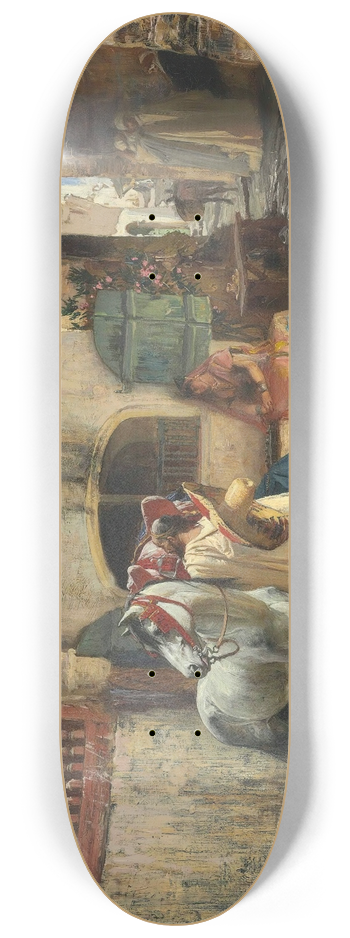 Frederick Arthur Bridgman - Off for a Ride, Constantine, Algeria 8.25 inch art skate deck