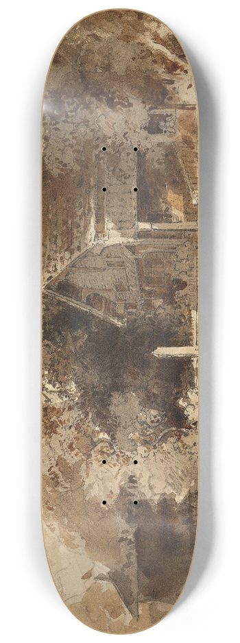 Friedrich Salath - Swiss village view 8.25 inch art skate deck