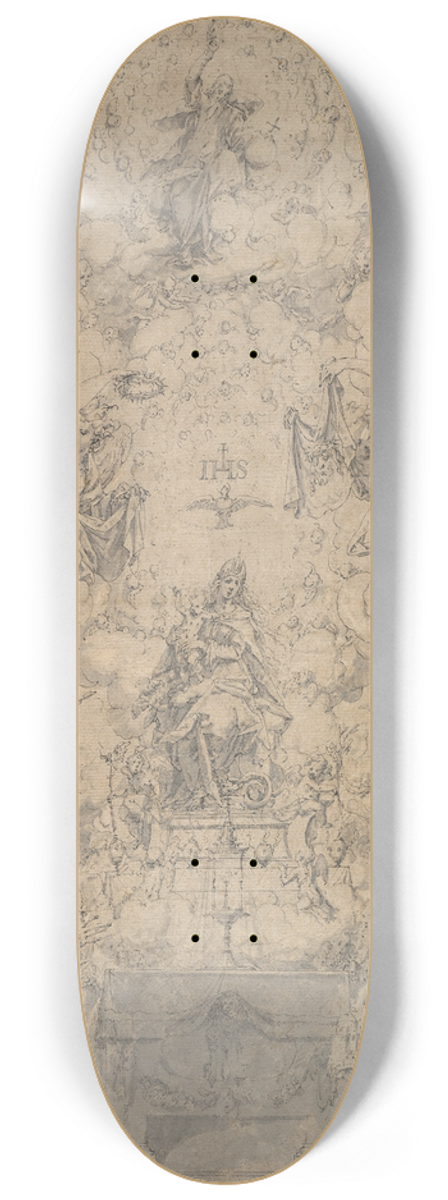 Friedrich Sustris - The Adoration of the Holy Trinity in the New Covenant 8.25 inch art skate deck