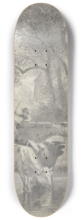 Friedrich Voltz - Eine zur Trnke getriebene Viehherde 8.25 inch art skate deck