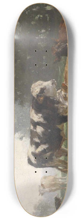 Friedrich Voltz - Rastende Khe auf der Weide 8.25 inch art skate deck