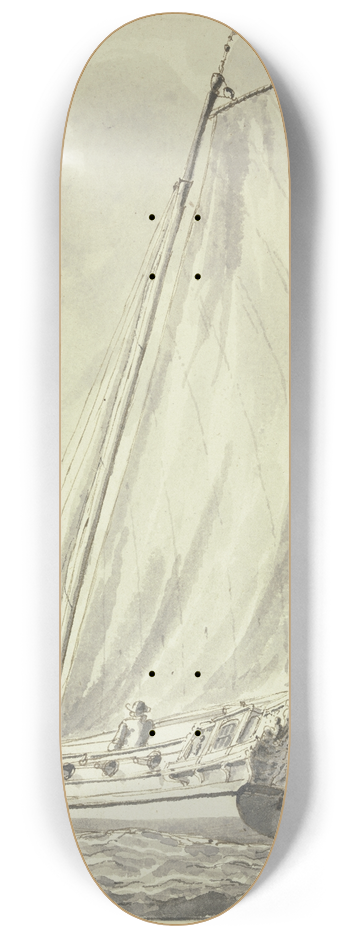 Abraham Storck - Boot mit zwei Mann, nach links segelnd 8.25 inch art skate deck