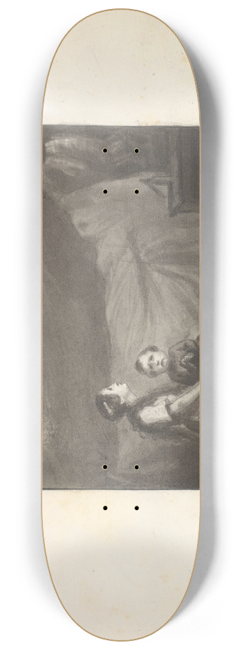 Frederic Leighton - A Deathbed Scene 8.25 inch art skate deck
