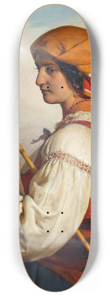 Friedrich von Amerling - Italienerin (Chiaruccia) Mit Spinnrocken 8.25 inch art skate deck
