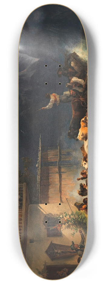 Friedrich August Matthias Gauermann - Ein Alpenschiff im Sturm 8.25 inch art skate deck