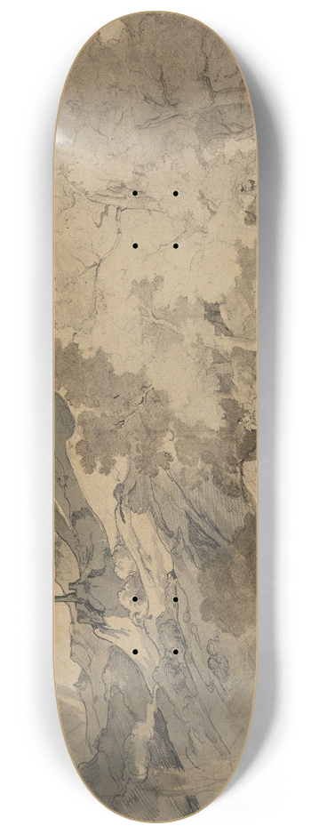 Friedrich Preller the Elder - Blick von der Serpentara auf Olevano und Civitella 8.25 inch art skate deck