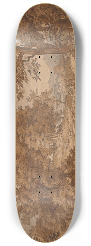 Friedrich Preller the Elder - Italienische Landschaft mit Hirten 8.25 inch art skate deck