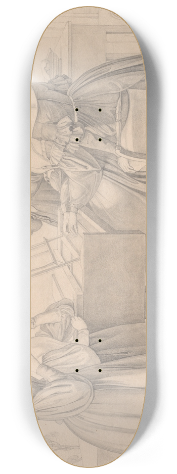 Friedrich Preller the Elder - Musicale at the Prellers 8.25 inch art skate deck
