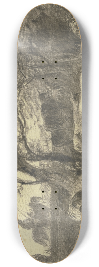 Friedrich Voltz - Cows drinking 8.25 inch art skate deck
