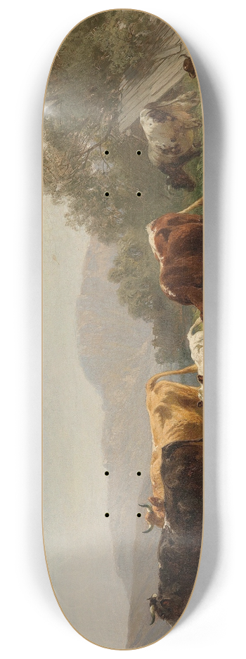 Friedrich Voltz - Khe am Seeufer mit Fischerboot 8.25 inch art skate deck