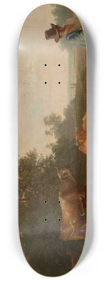 Friedrich von Nerly - Pastoral scene 8.25 inch art skate deck