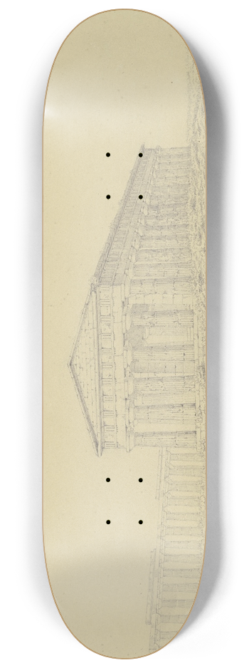 Friedrich Wilhelm Ludwig - Der sogenannte Poseidontempel und das Heraion in Paestum 8.25 inch art skate deck